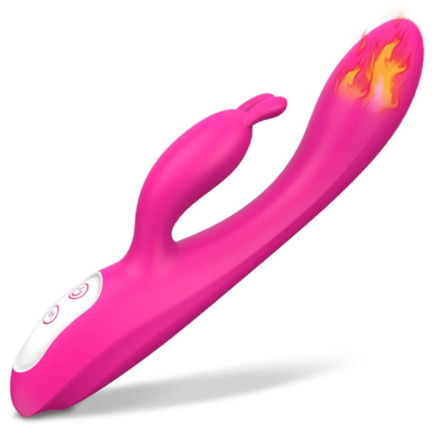 G Spot Rabbit Vibrator with Heating Function and Bunny Ears for Clitoris G-spot Stimulation,Waterproof Dildo 9 Powerful Vibrations Dual Motor Stimulator Women or Couple Fun(Red)